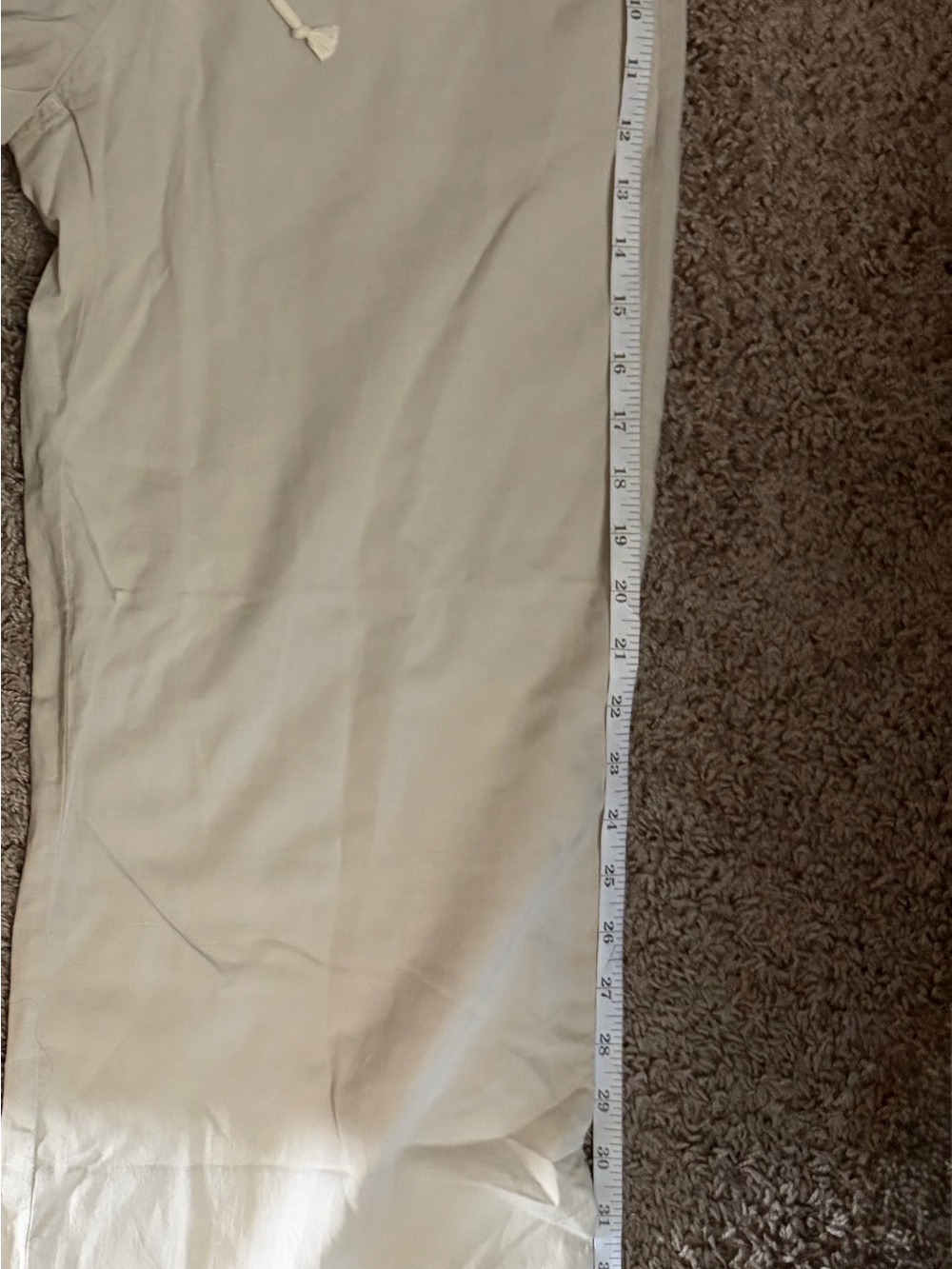 NWT UNIQLO Linen Blend Easy Pants Small Natural Beige Wide Leg Drawstring - Picture 8 of 8
